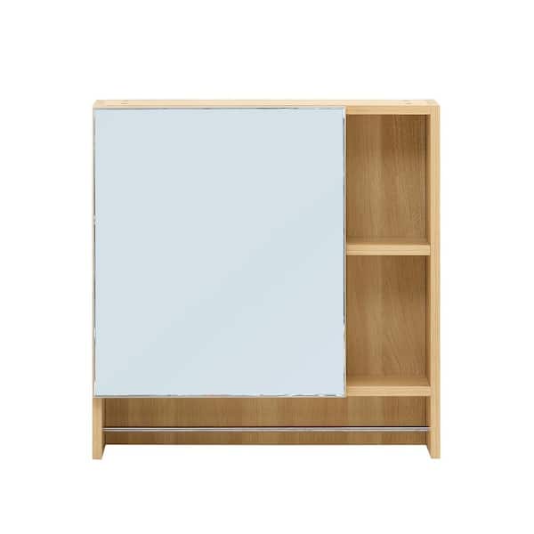 21.6 in. W x 22 in. H Rectangular Medicine Cabinet with Mirror and Towel Rack Over The Toilet Storage Cabinet
