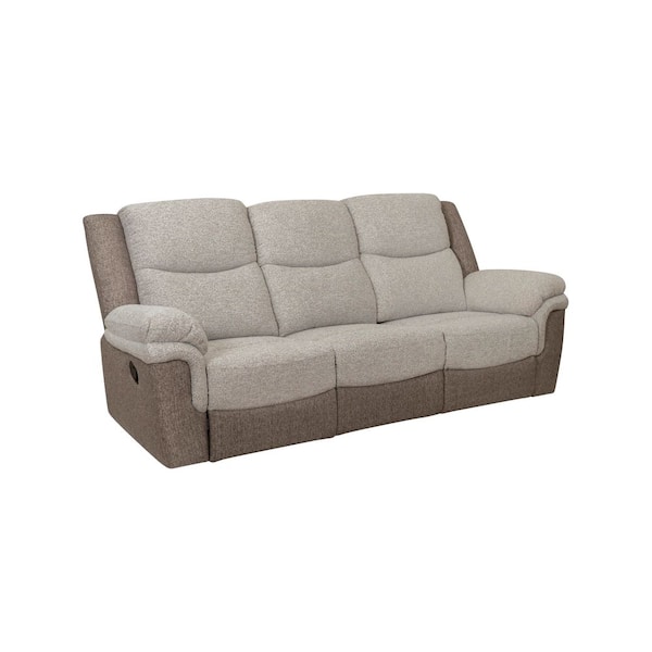 Brinlee Manual Reclining 86 in. Pillow Top Arm Fabric Rectangle Sofa in Beige