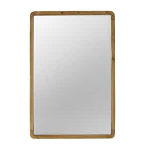 Anky 24 in. W x 36 in. H Wood Framed Brown Wall Mounted Decorative Mirror