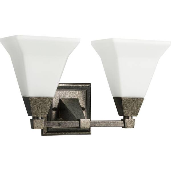 Progress Lighting Glenmont Collection Aged Pewter 2-light Vanity Fixture-DISCONTINUED