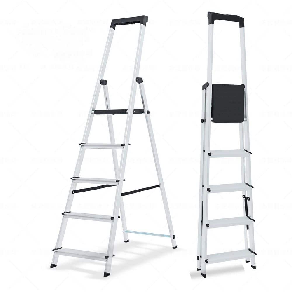5.18 ft. Aluminum Folding Step Ladder (10 ft. Reach) with Textured Anti-Slip & Safety Handrail, 330 lb. Load Capacity price history on PriceWatchPro