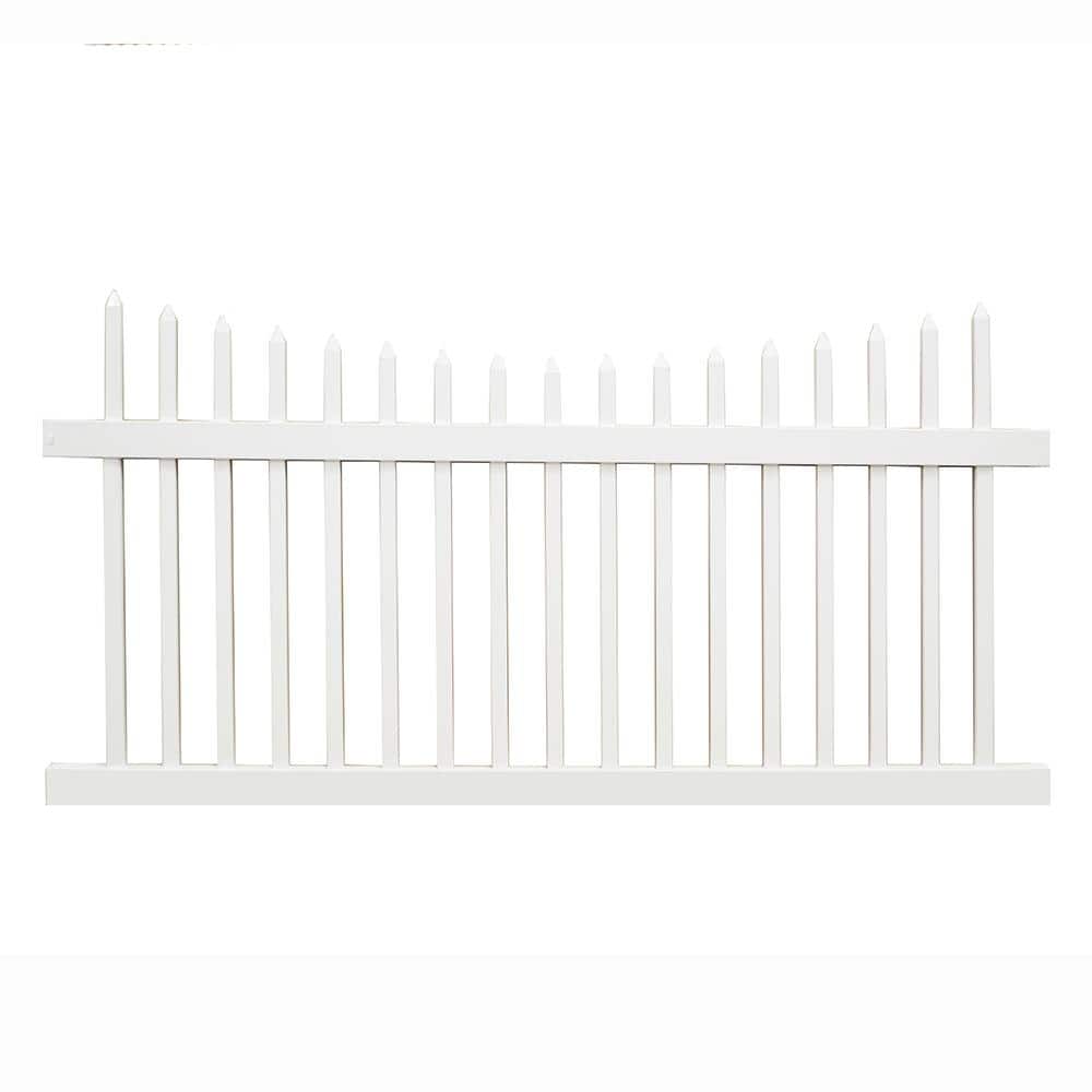 Stratford 3 ft. H x 6 ft. W White Vinyl Picket Fence Panel Kit price history on PriceWatchPro