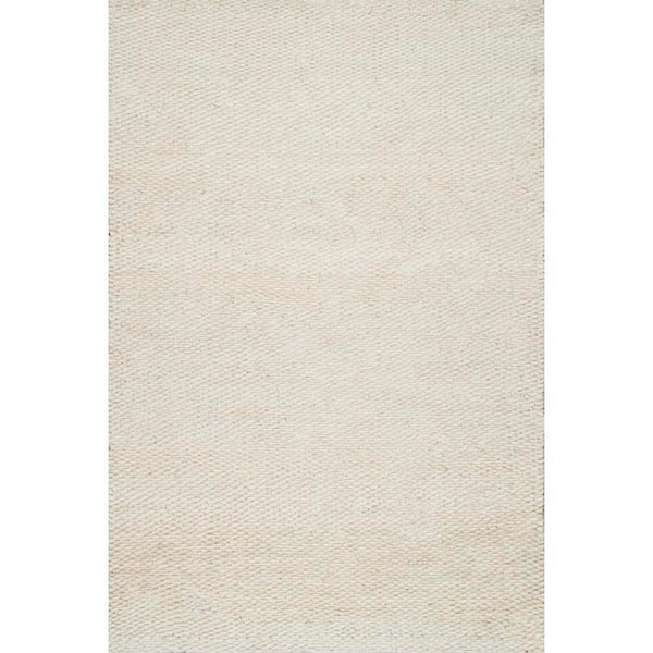 nuLOOM Hailey Farmhouse Solid Jute Off-White 6 ft. x 9 ft. Area Rug