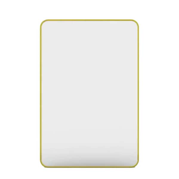 Unbranded 24 in. W x 36 in. H Rectangular Aluminum Alloy Framed Wall Bathroom Vanity Mirror in Gold
