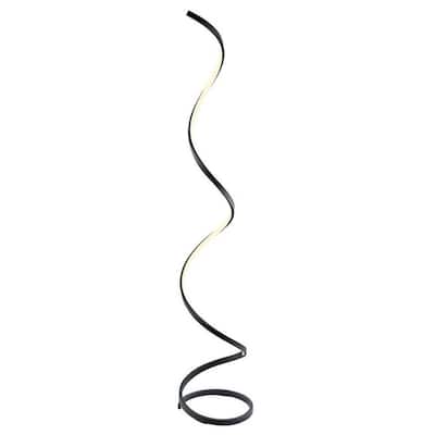 Spiral 63 in. Black LED Indoor Floor Lamp