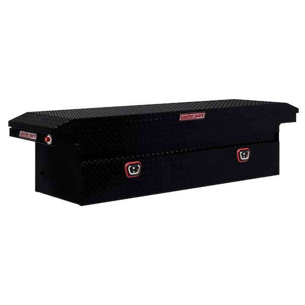 Weather Guard 72 in. Gloss Black Aluminum Full Size Low Profile Crossbed Truck Tool Box