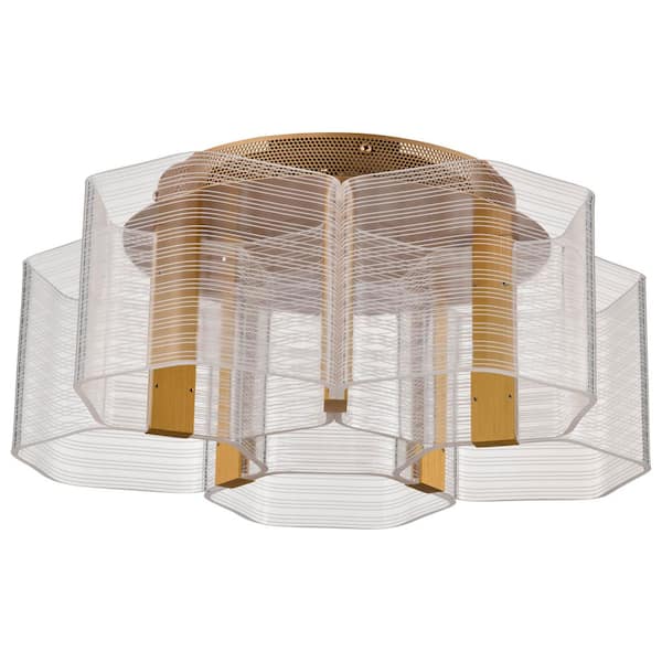 Kenzo 17.75 in. Contemporary Polished Anodized Bronze Integrated LED Flush Mount with Light Guide Panel
