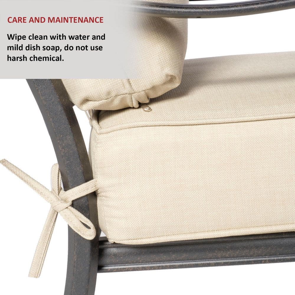 Newbury Beige Cushioned Cast Aluminum 4-Piece Patio Set
