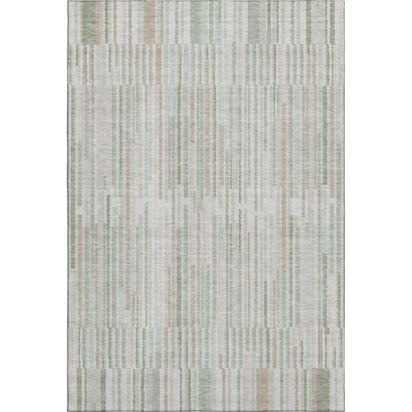 Mayfield Premium Machine Washable Abstract AMF2102 Sage 9 ft. x 12 ft. Area Rug