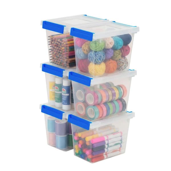 IRIS 3 qt. Plastic Storage Clip Box, Clear (6-Pack) 500608 - The