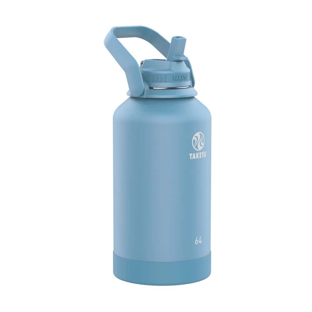 GEO-TERRAZZO Rina Steel Water Bottle Stainless Steel Water Bottles, Thermal Water  Bottle, Handle Bottle, Straw Bottle, Spotty, Blue, Beige 