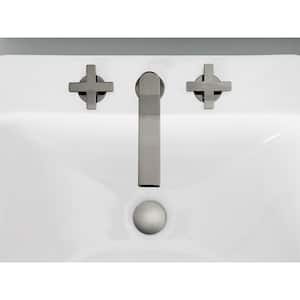 Composed Widespread Bathroom Sink Faucet With Cross Handles 1.2 GPM in Vibrant Brushed Nickel