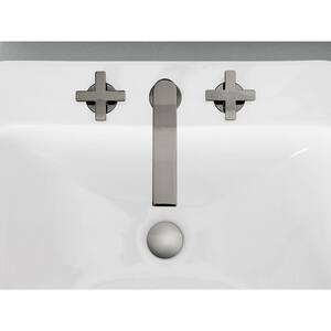 Composed Widespread Double Handle 1.2 GPM Bathroom Sink Faucet with Cross Handles in Vibrant Polished Nickel