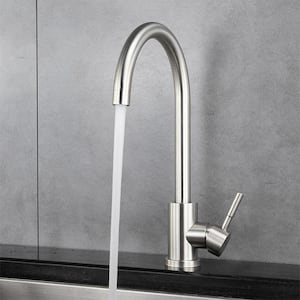 Single Hole Single-Handle Standard Kitchen Faucet in Brushed Nickel