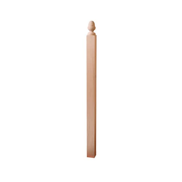 HOUSE OF FORGINGS Red Oak 4007 3-1/4 x 56 in. Traditional Style Wood Newel Post for Stair Remodeling