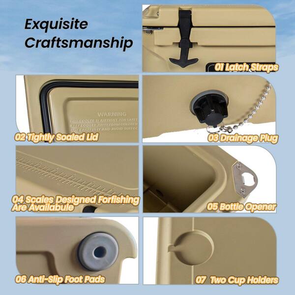 IALTRUISTIC 50 qt. Portable Chest Cooler Insulated Hard Cooler