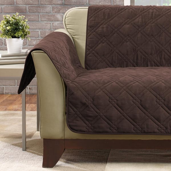 Microfiber Pet Chocolate Loveseat Slipcover