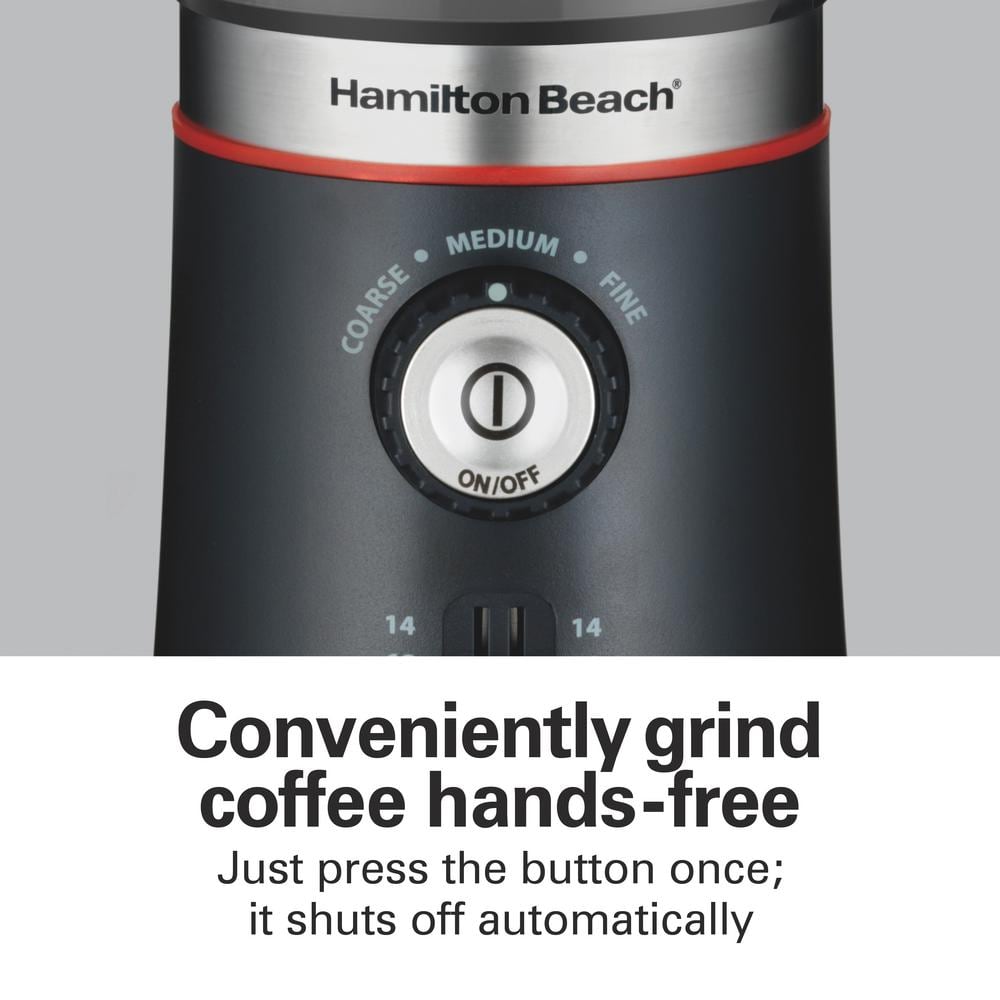 Hamilton Beach Gray Electric Coffee Grinder with Adjustable Grind