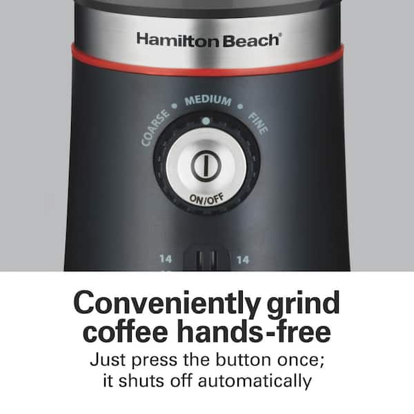 Hamilton Beach 80396RC Gray Custom Grind Coffee Grinder, Removable