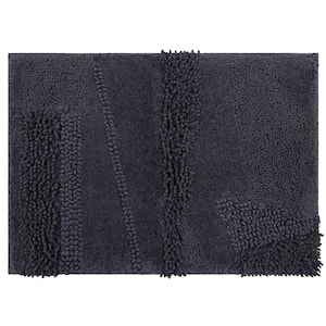 Composition Charcoal 21 in. x 34 in. Cotton Bath Mat