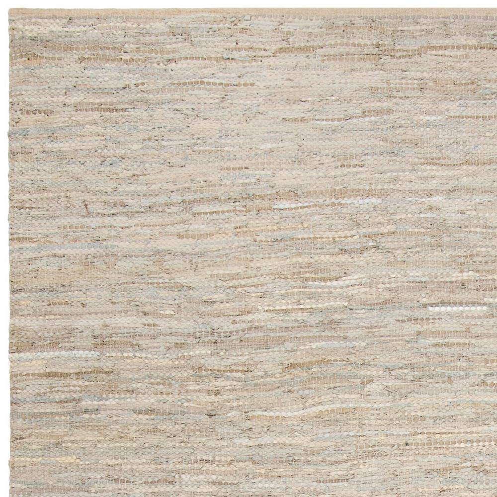 Handmade Vintage Leather Beige Cowhide 8' x 10' Area Rug