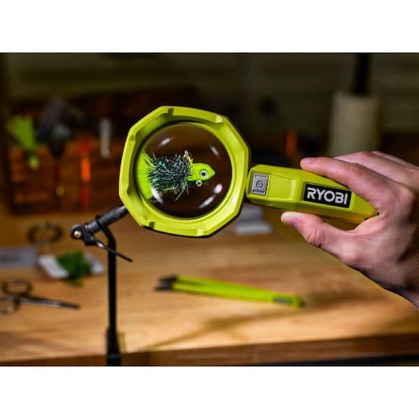 RYOBI USB Lithium 200 Lumens Magnifying Light Kit with 2.0 Ah Battery and USB Charging Cable