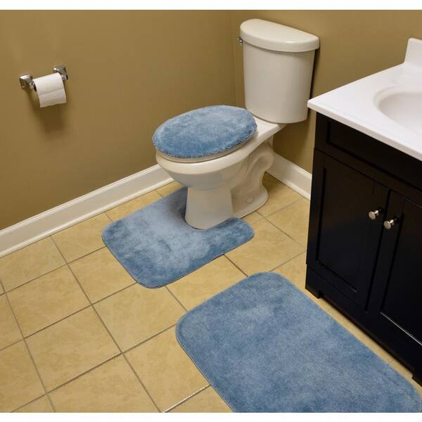 Garland Rug Traditional Basin Blue 3 Piece Washable Bathroom Rug Set Ba010w3p02j4 The Home Depot