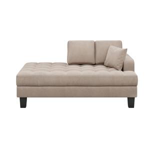Warm Grey Polyester Upholstered Chaise Lounge Set