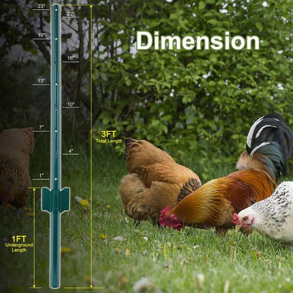 Aazon.co : 6 Feet Etal Fence Post Garden Wide Fence U Post Black