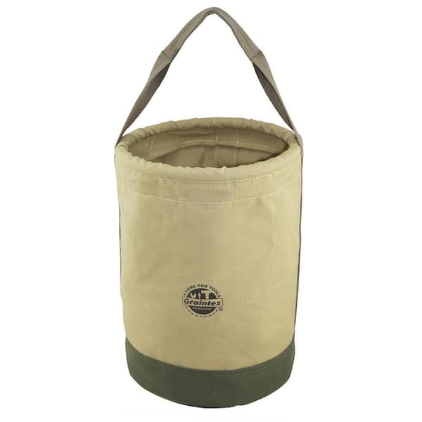 12 in. 1-Pocket Utility Tool Bucket in Khaki Green