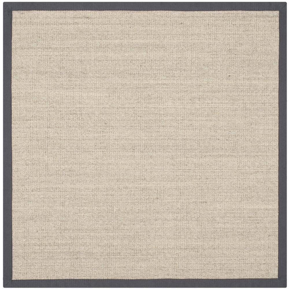 Handmade Gray Square Non-slip Sisal Rug
