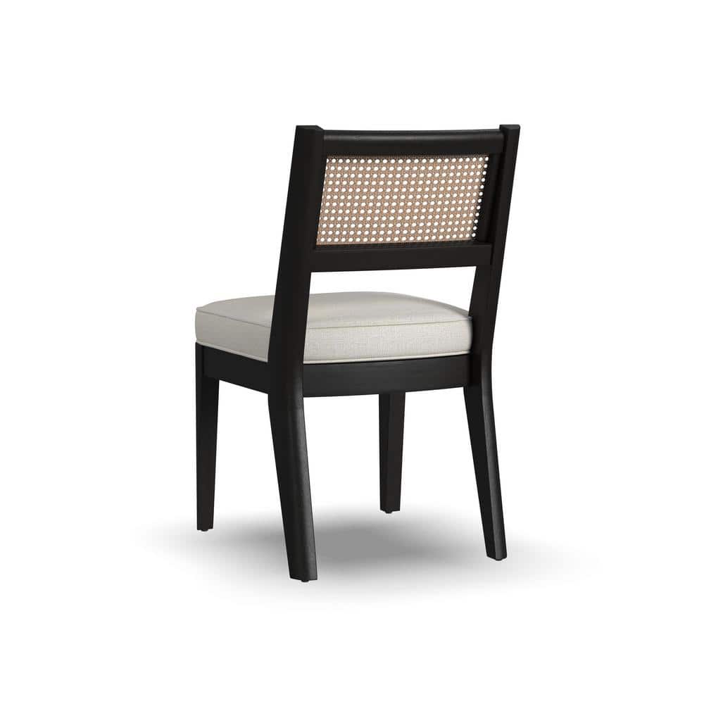 Brentwood Black Wood and Cane Armless Side Chair