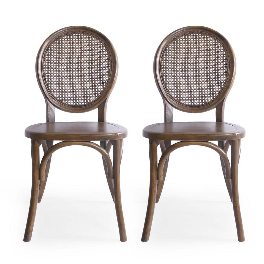 Noble House Chrystie Brown Wood Dining Chair Set of 2 69368