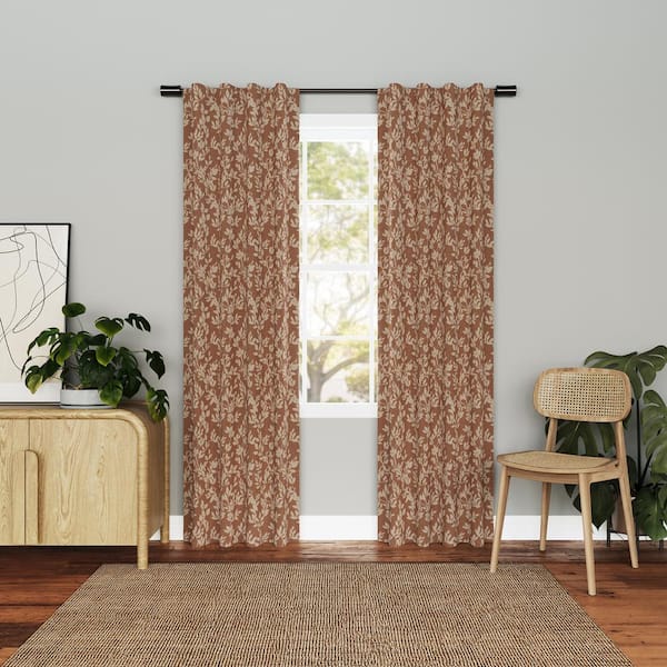 Sun Zero Vassar Botanical Terracotta Polyester 40 in. W x 84 in. L