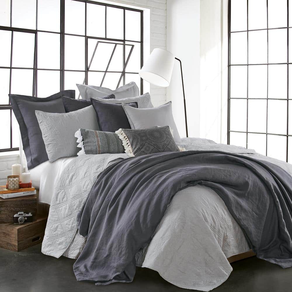 Charcoal Linen Twin/Twin XL Duvet Cover Set
