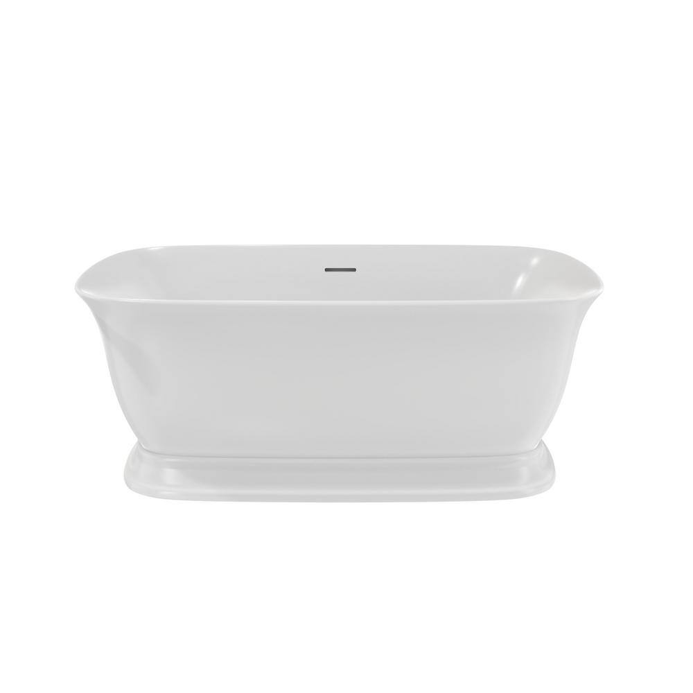 Ascend 67" White Freestanding Acrylic Soaking Bathtub
