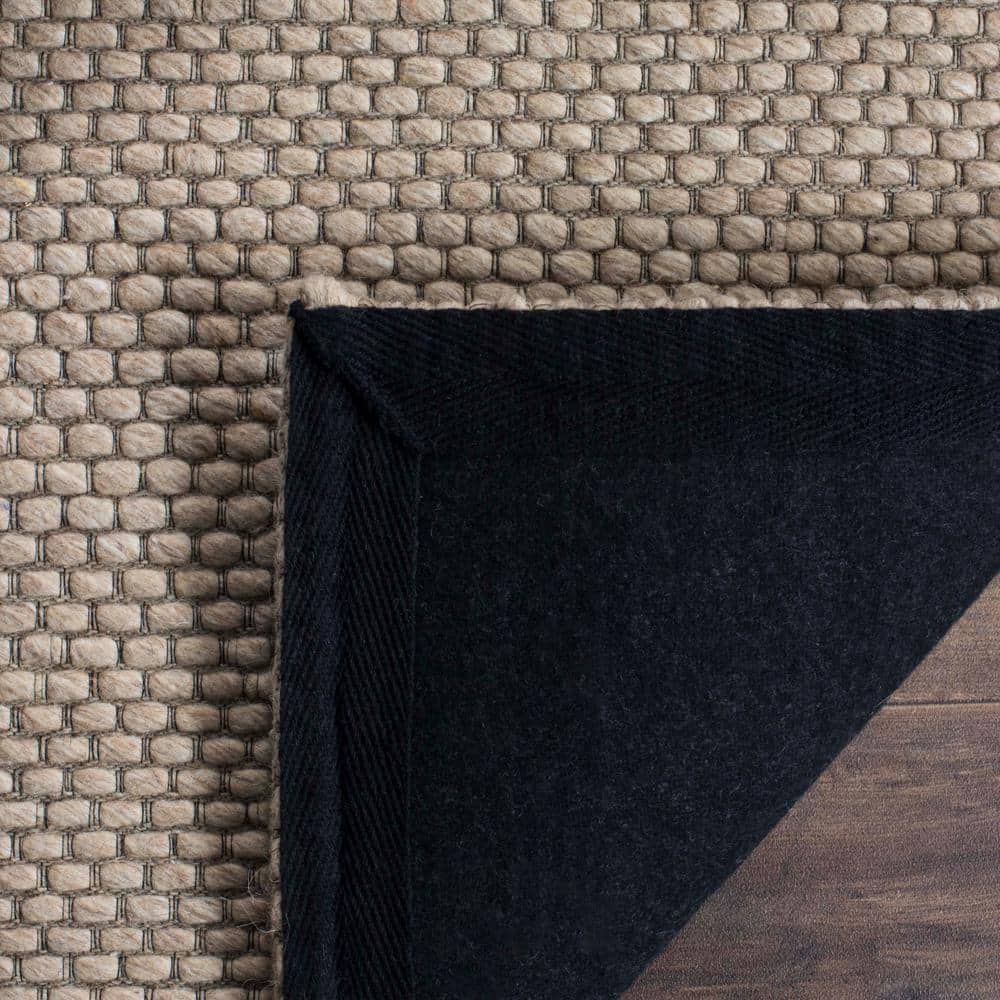 Beige Braided Hand-Tufted Wool Runner Rug 2'3" x 8'