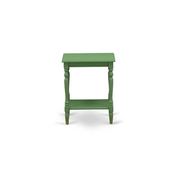 HOME IMPORTS EMPORIUM 16 in. x 20 in. Clover Green Bedside End Table Wood Laminate Top - Rectangle with Open Storage Shelf for Bedroom