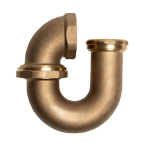 LA Code 1-1/2 in. Unfinished Cast Brass Sink Drain P- Trap