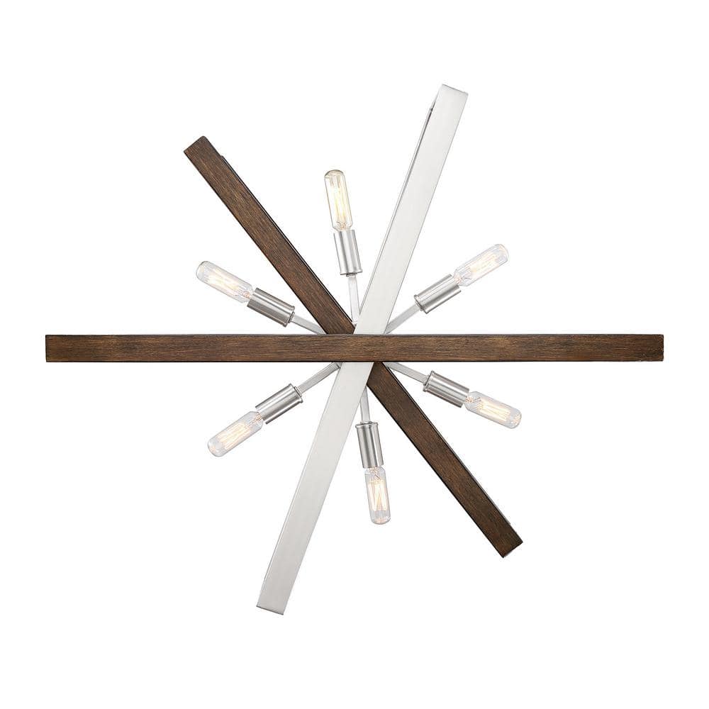 Madison Avenue 28" Brushed Nickel & Corona Bronze Crystal Pendant