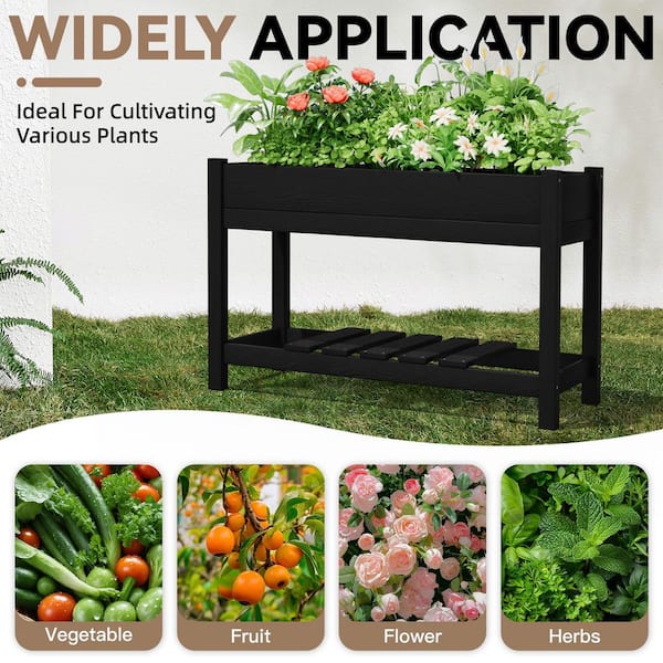 JEAREY 45 in. x 18 in. x 29 in. Outdoor Plastic Raised Garden Bed
