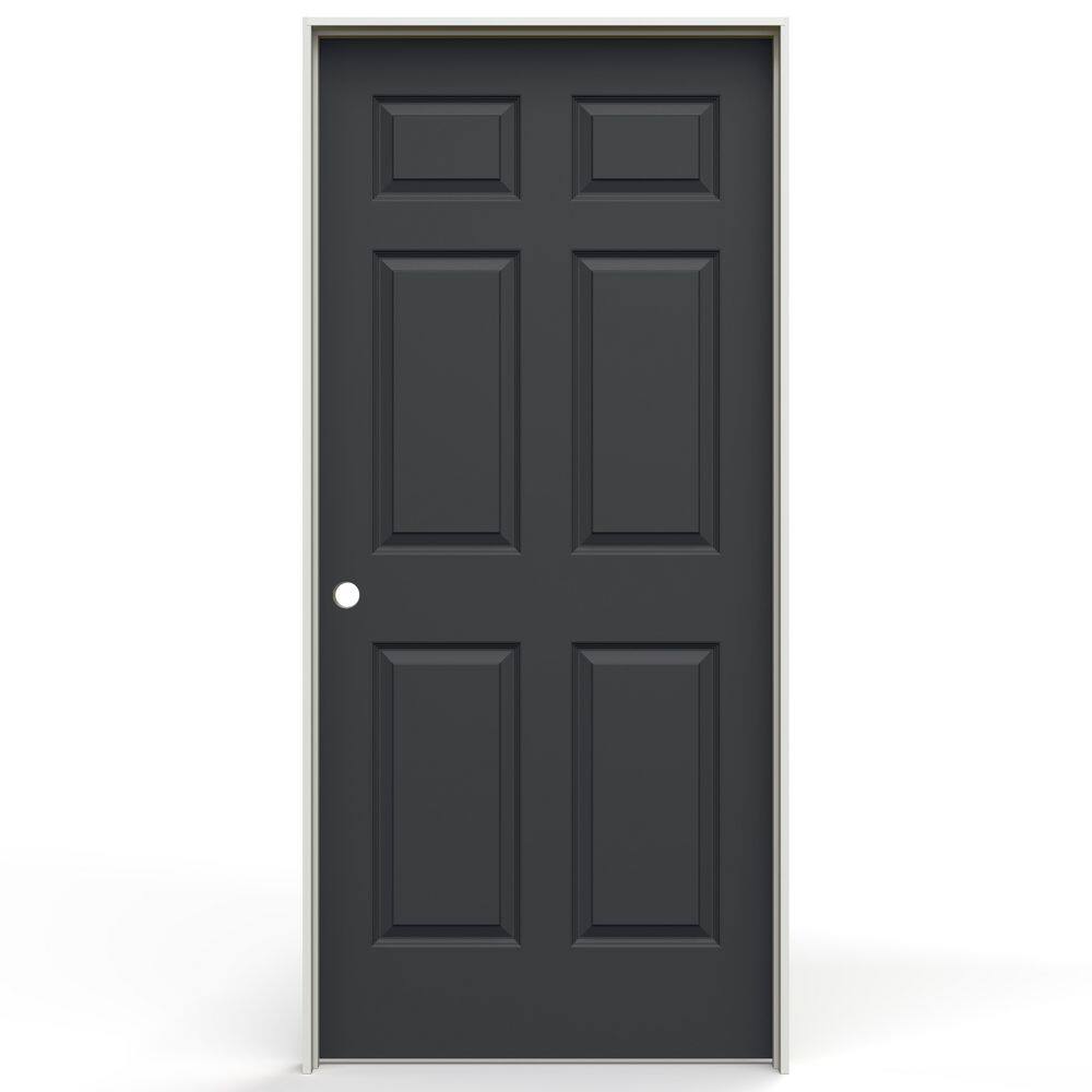 36 in. x 80 in. Colonist 6 Panel Right-Handed Textured Hollow Core Black Molded Composite Single Prehung Interior Door price history on PriceWatchPro
