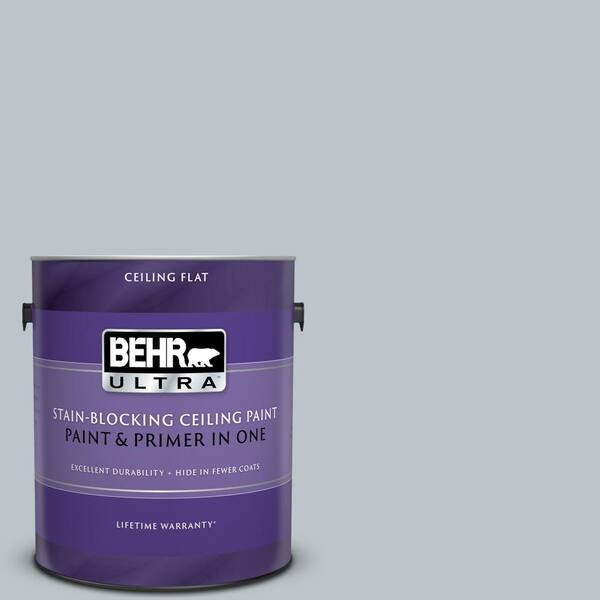BEHR ULTRA 1 gal. #UL220-9 Misty Morn Ceiling Flat Interior Paint and Primer in One