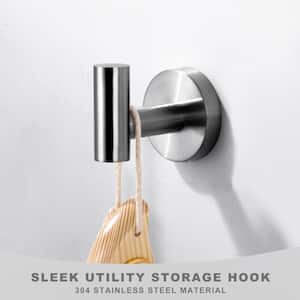 Stainless Steel J-Hook Robe/Towel Hook in Brushed Nickel 6-Pack