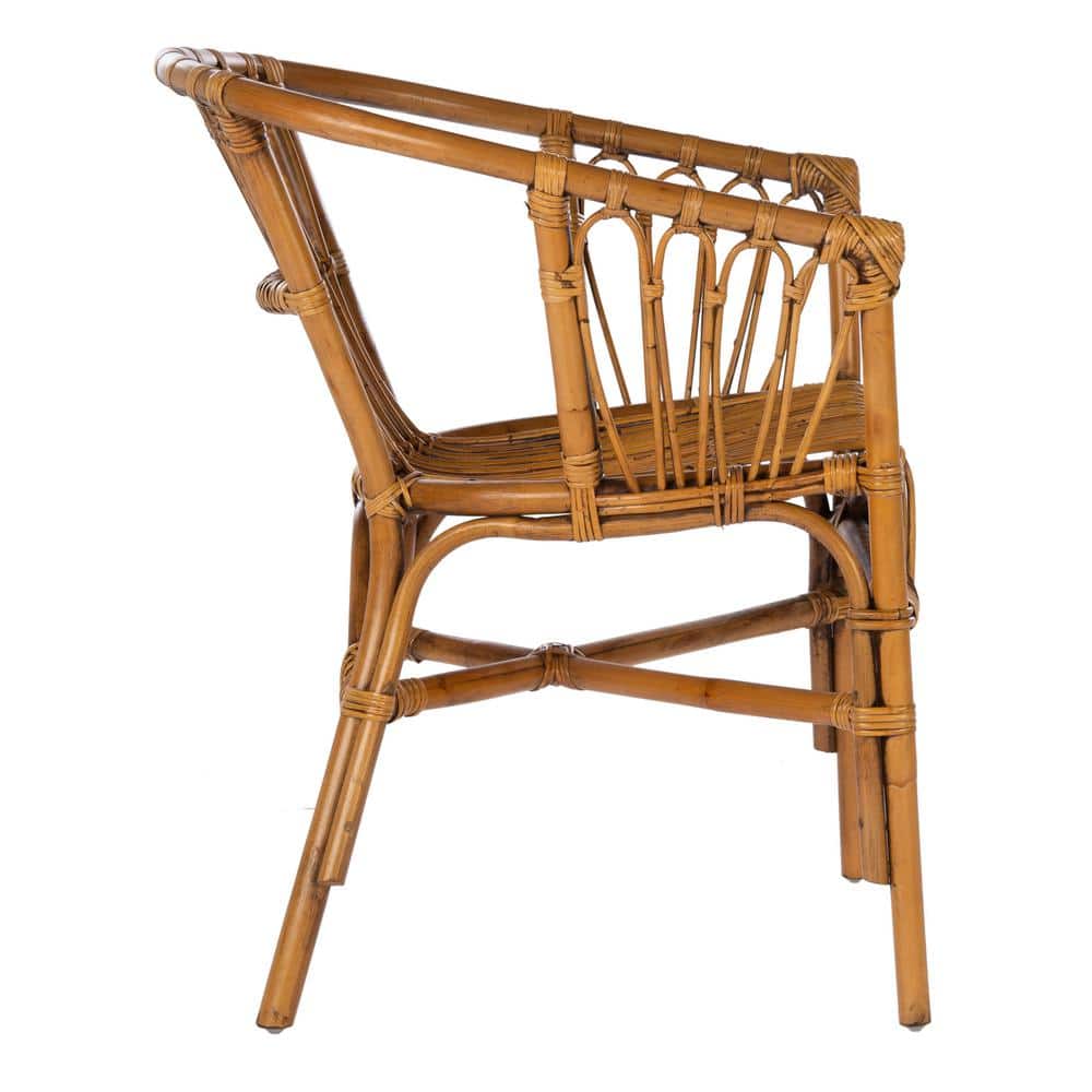 Honey Brown Wash Rattan Accent Chair Set, Sustainably Sourced