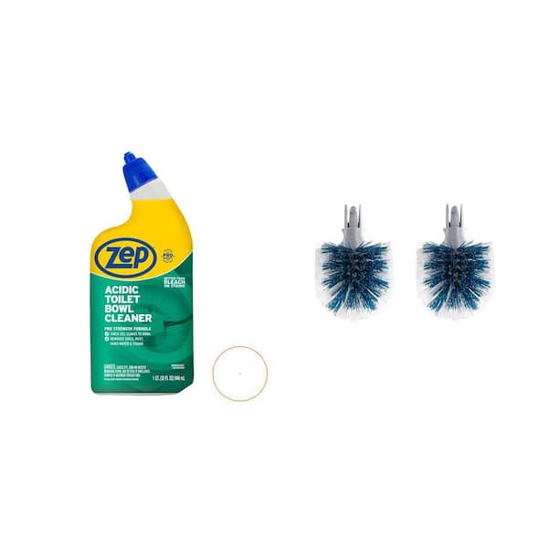 32 oz. Acidic Toilet Bowl Cleaner (2-Count) and Toilet Brush Replacement Heads (2-Pack) Combo