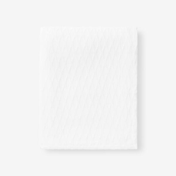 The Company Store Cotton Rayon Made From Bamboo White Woven Throw