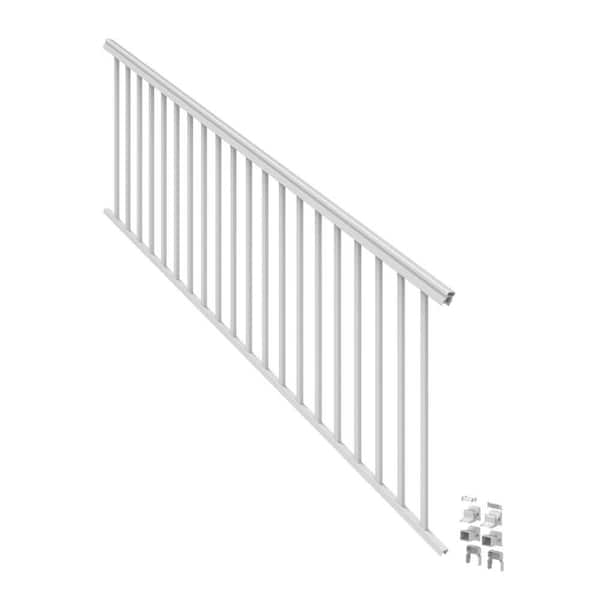 Veranda Traditional 8 ft. x 36 in. (Actual Size: 92 x 33 1/4" in.) White PolyComposite Stair Rail Kit without Brackets