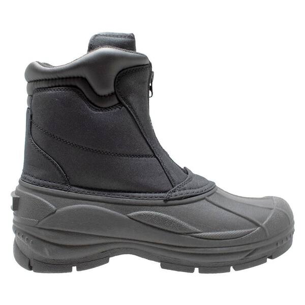 Men Size 10 Black Nylon Zipper Winter Boots 9885-M100 - The 