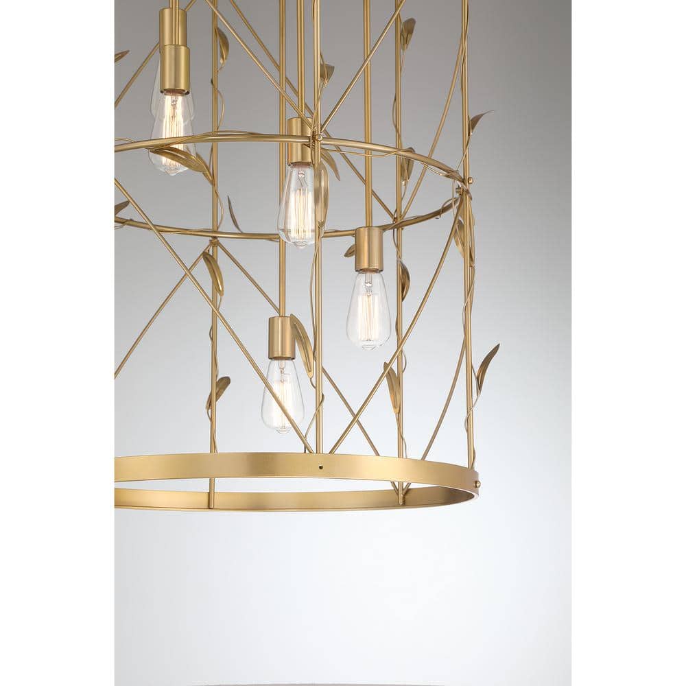 Lexington Burnished Brass 5-Light Pendant with Trellis Design